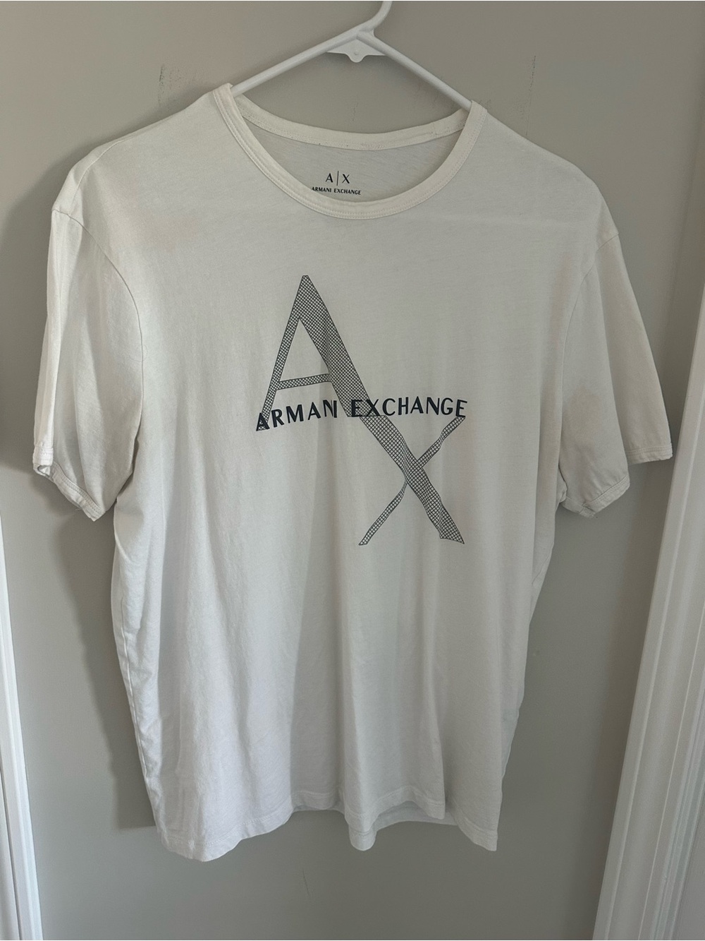 Armani Exchange White Short-Sleeve Logo Tee
